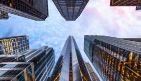 Financial district skyline