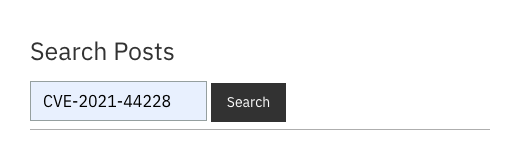 IBM PSIRTの検索画面