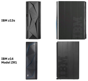 IBM z13sとIBM z14 model ZR1の寸法比較図