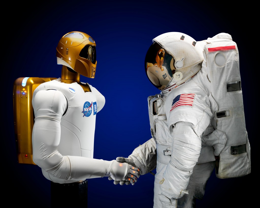 Robonaut 2 meets astronaut